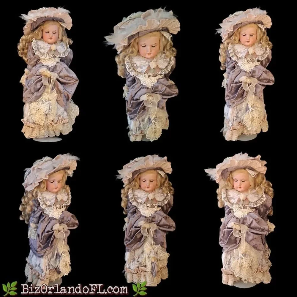 VINTAGE: Armand Mersaille 370 Lavender Victorian Style Porcelain Doll Germany